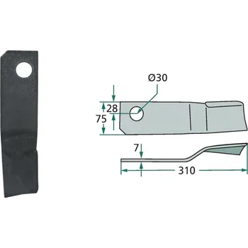 Mulčovací nůž pro Votex, 35100303, 310/7/30 mm
