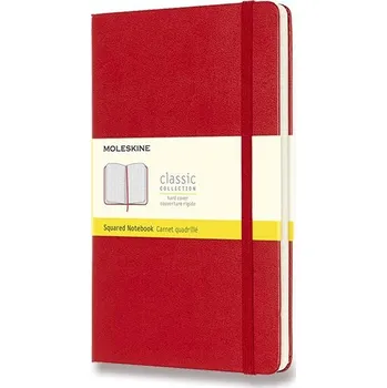 Zápisník Zápisník Moleskine - tvrdé desky L, čtverečkovaný, červený 120 listů, čtverečkovaný
