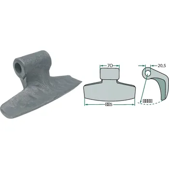 Kladivo Mulčovací kladivo pro Aedes / Pircher, Agricom, Cabe, Seko, 20,5/70/185 mm