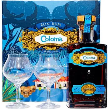 Rum Coloma 8 let + 2x sklenička 0,7 l