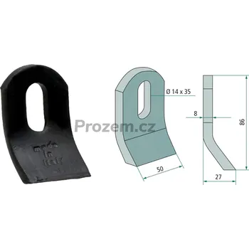 Pracovní nůž Mlátící nůž pro Palladino, 86/8/14x35 mm