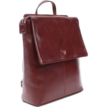 Městský batoh Tmavě červený městský kožený batoh Neville