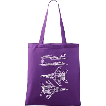 Mig 29 Fulcrum - obrys - Taška bavlněná - 42 x 38 cm ( Fialová )