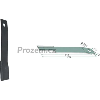 Mulčovací nůž pravý pro Schulte, H401052, 710/12/38,5 mm