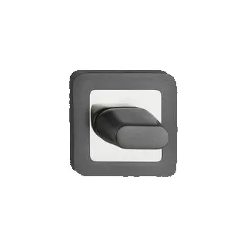 Dveřní kování Rozeta na WC hranatá grafit/chrom - komplet 2ks