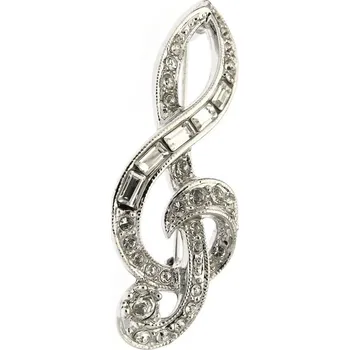 Brož Brož Swarovski HOUSLOVÝ KLÍČ Rhodium