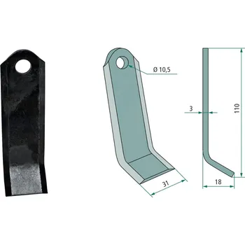Mulčovací Y-nůž pro Bomford, 110/3/10,5 mm