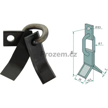 Mulčovací Y-nůž pro Carroy et Giraudon, Kubota, Rapid, RVM, Tornedo, -/3/8,5 mm