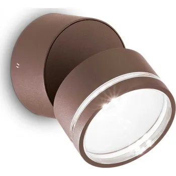 Venkovní osvětlení Ideal Lux 285498 LED venkovní nástěnné svítidlo Omega Ap Round 1x7W | 650lm | 4000K | IP54 - hnědá + sada - Trio LED žárovka 2x10W | E27 | 3000K | 806lm