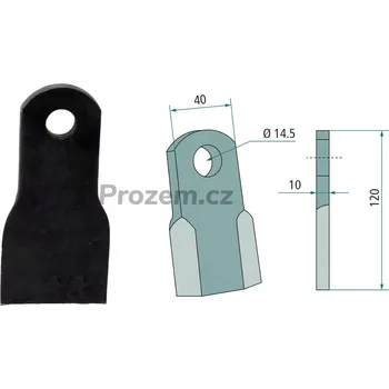 Mulčovací nůž pro Agrimaster, 120/10/14,5 mm