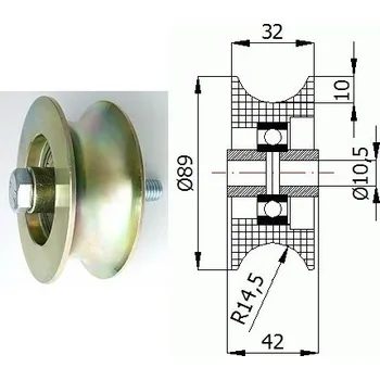 TR-89 3/4 pr.29mm Ocelová kladka profil na trubku