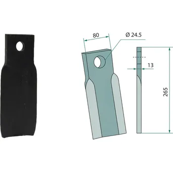 Mulčovací nůž pro Hymach, 265/13/24,5 mm