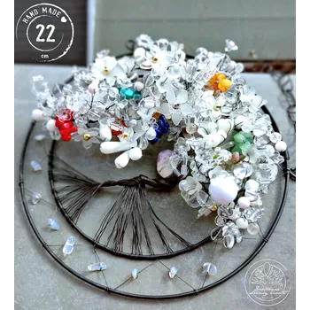 Drátovaný strom Svatební - Jeden svět 22cm Drátované stromy života