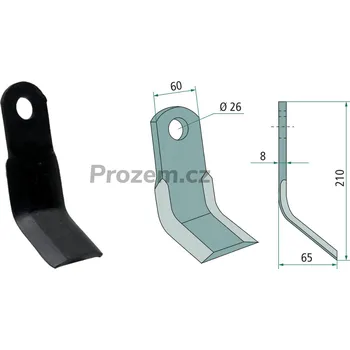 Mulčovací Y-nůž pro Peruzzo, 210/8/26 mm