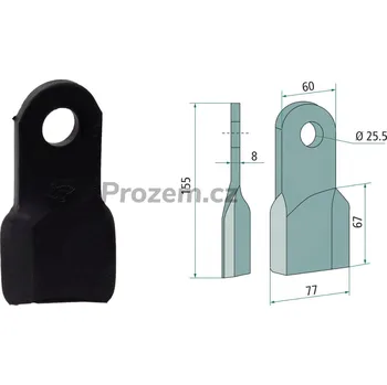 Pracovní nůž Mlátící nůž pro Röll, 155/8/25,5 mm