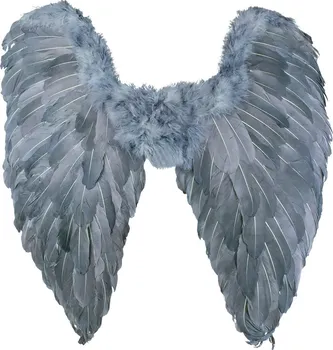 Karnevalový doplněk Boland Křídla z husích peří šedá 65 x 65 cm