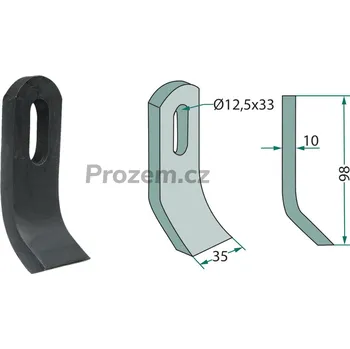 Mulčovací nůž pro Epoke, Rasant, Turner, Votex, 4503030, 406146, 98/10/12,5x33 mm