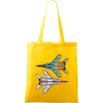 Mig 29 Fulcrum ze spoda a ze zhora - Taška bavlněná - 42 x 38 cm ( Žlutá )