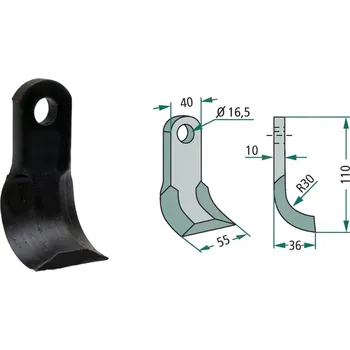 Mulčovací Y-nůž pro Dragone, 110/10/16,5 mm