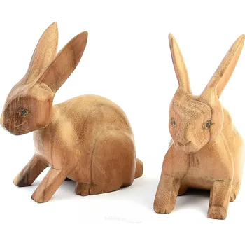 Velikonoční dekorace Zajíc světlé dřevo (Indonésie)