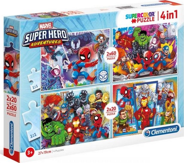 Clementoni Marvel Super Hero Adventures 4v1 2x 20/2x 60 dílků - Zbozi.cz