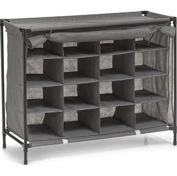 Botník Textilní organizér na boty, tmavě šedá barva, 16 párů, 84x35x66 cm, ZELLER