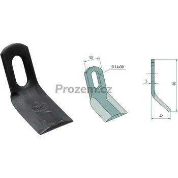 Mulčovací Y-nůž pro Procomas, 80/5/14x30 mm