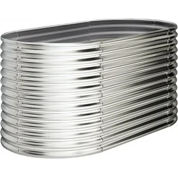 Vyvýšený záhon DEMA Oválné vyvýšené lůžko Cornwall, stříbrná