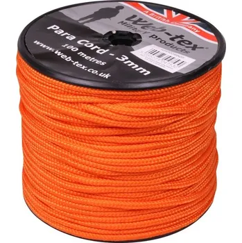 Lano Web-tex šňůra PARA ø 3 mm / 100 m NEON ORANGE