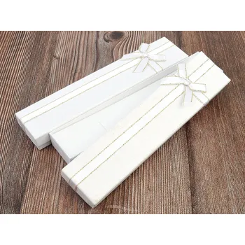 Dárková krabička Dárková krabička na náramek bílá s mašlí 20 x 4,5cm