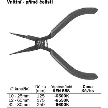 KEN-558-6500K kleště 10-25 mm vnitřní rovné