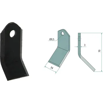 Pracovní nůž Mulčovací Y-nůž pro Bomford, 70/3/9,5 mm