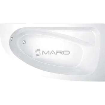 MARO Ester Vana akrylátová 160 x 90 cm, pravá, bílá, včetně nohou, LINE AV 160 P