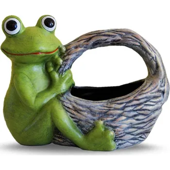 Zahradní dekorace Záhradná postava žabka s košíkom