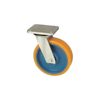 RWK 100/GV Otočné kolo se žlutou polyuretanovou obručí