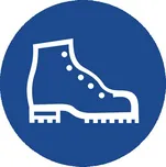 Podlahová značka – Použij bezpečnostní obuv, 50 cm, PVC