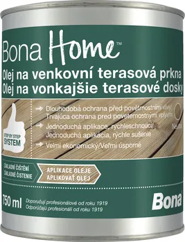 Olej na dřevo Bona Home olej na venkovní terasová prkna 0,75 l bezbarvý