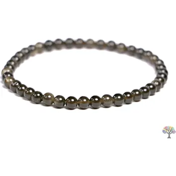 Náramek Magieprirody.cz Náramek Obsidián zlatý 4 mm kuličky #149 z přírodních kamenů