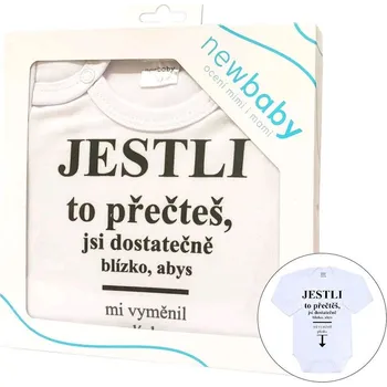 Body s potiskem New Baby ..vyměnit plínku.. - dárkové balení, vel. 86 (12-18m)