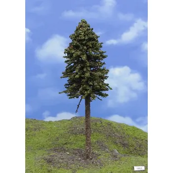 Plastikový model Modelářský strom – smrk s kmenem, výška 20–22 cm