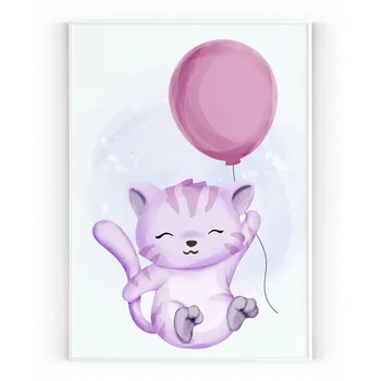 Plakát Plakát / Obraz Kočka Pololesklý saténový papír A4 - 21 x 29,7 cm