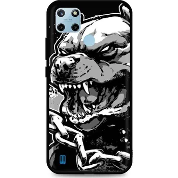 Pouzdro na mobilní telefon Kryt Realme C25Y silikon Agressive Pitbull (obal neboli pouzdro na Realme C25Y)