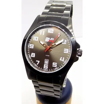 Hodinky Klenoty Budín Pánské černé čitelné ocelové vodotěsné hodinky BUD-IN steel B2114 (Klenoty Budín Pánské černé čitelné ocelové vodotěsné hodinky BUD-IN steel B2114)