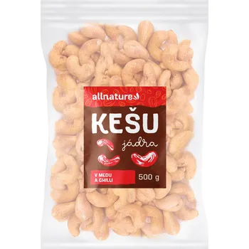 Allnature Kešu v medu a chilli, 500 g