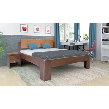Postel FMP Lignum Wanda postel - buk průběžný Moření: přírodní lak, Výška bočnice: 50 cm, Rozměr: 160 x 200 cm, Čelo: přírodní lak