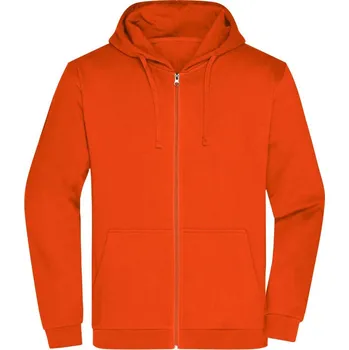 Pánská mikina Daiber Pánská mikina na zip s kapucí Promo Zip Hoody JN756 Barva: Oranžová, Velikost: M