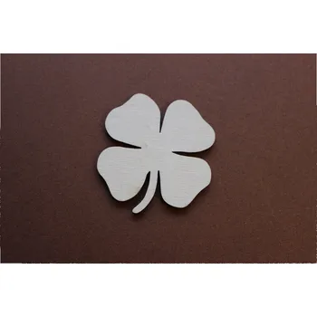 Výtvarná sada Dřevěný výřez Čtyřlístek, 55 mm