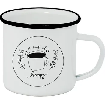 Plecháček - smaltový lem s potiskem Šálek štěstí