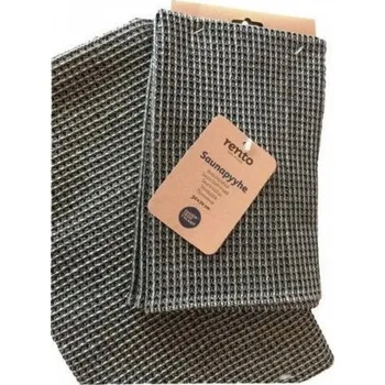 Rento Ručník do sauny 50 x 70 cm šedý/černý