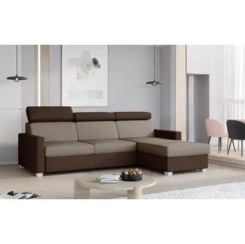 Sedací souprava Rozkládací rohová sedačka DAKAR béžová / hnědá